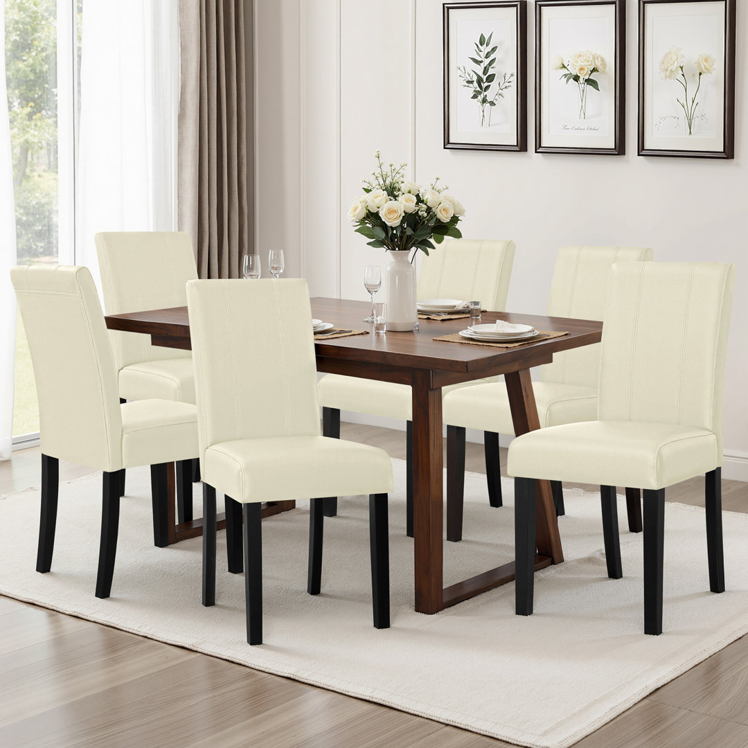 Modern Faux Leather Waterproof Upholstered Dining Chair (Set of 6)